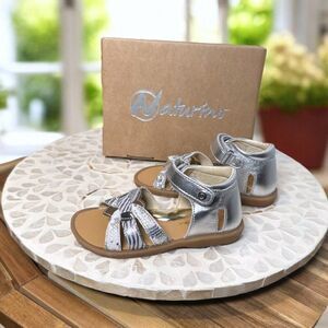 Naturino Rasha Leather Silver Metallic/PythonGirls Sandal EU 25 Kids Toddler 8